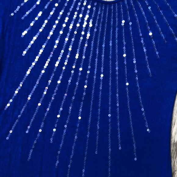 Daytrip Buckle Cobalt Blue Sequined Scoop Neck Top - Picture 13 of 14